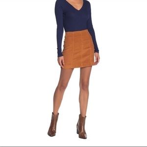 Love, Fire Burnt Orange Corduroy Mini Skirt Size Small